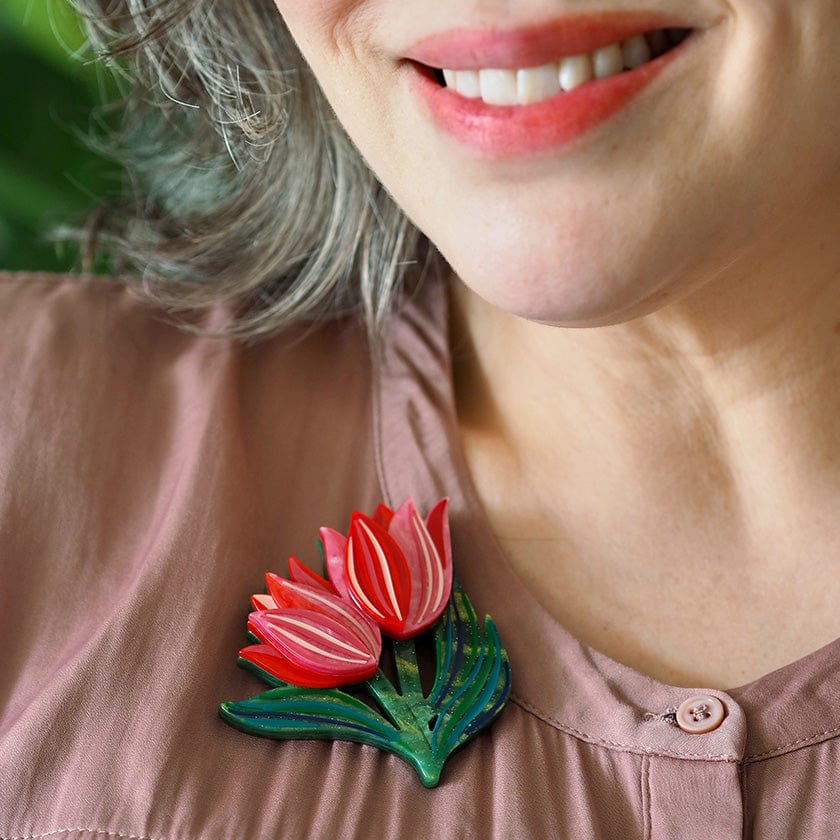 Timeless Tulips Brooch  -  Erstwilder  -  Quirky Resin and Enamel Accessories
