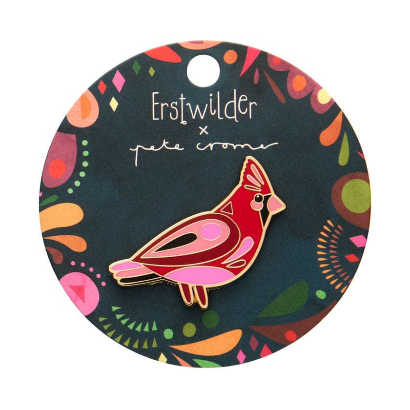 The Notable Northern Cardinal Enamel Pin  -  Erstwilder  -  Quirky Resin and Enamel Accessories