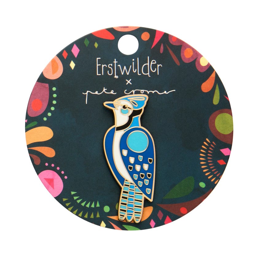 The Boisterous Blue Jay Enamel Pin  -  Erstwilder  -  Quirky Resin and Enamel Accessories