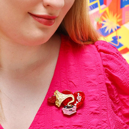 Music to My Ears Brooch  -  Erstwilder  -  Quirky Resin and Enamel Accessories