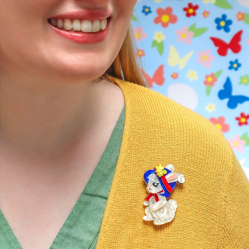 Easter Bunny Brooch  -  Erstwilder  -  Quirky Resin and Enamel Accessories