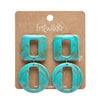 Statement Marble Chunky Drop Earrings - Turquoise