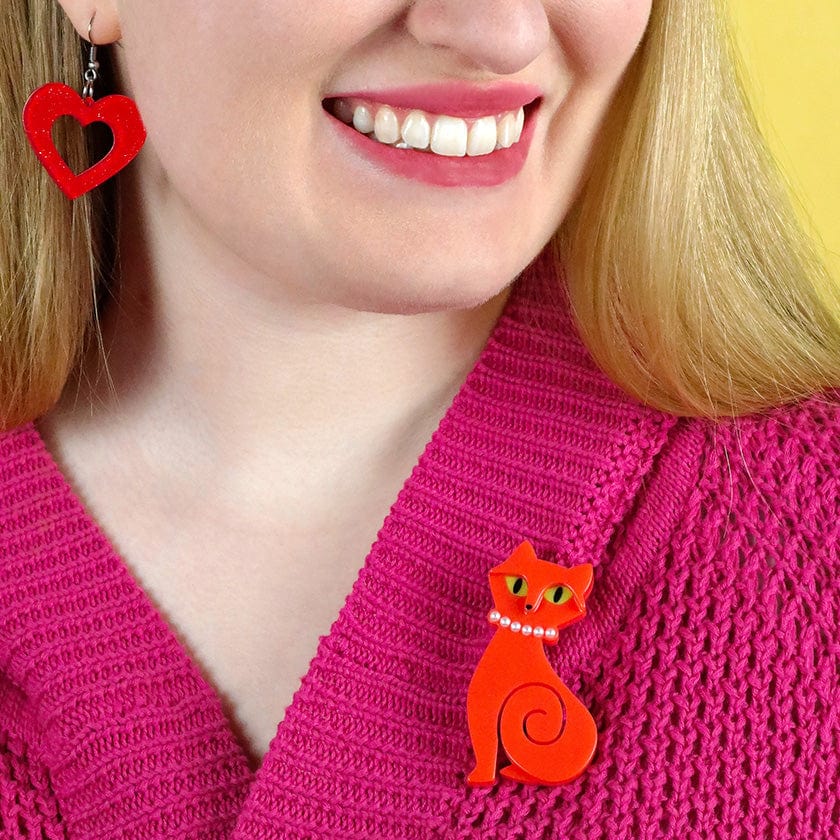 Meow at Midnight Brooch  -  Erstwilder  -  Quirky Resin and Enamel Accessories