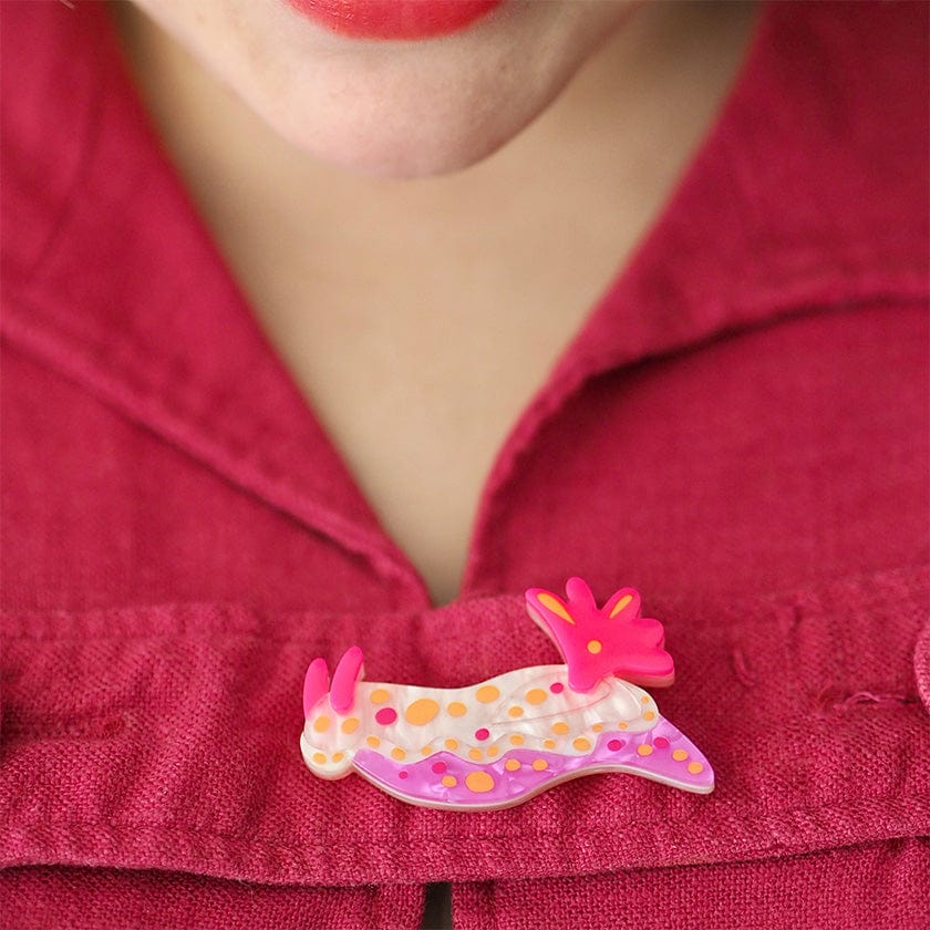 The Nebulous Nudibranch Brooch  -  Erstwilder  -  Quirky Resin and Enamel Accessories