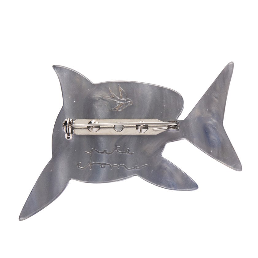 The Guileless Great White Shark Brooch  -  Erstwilder  -  Quirky Resin and Enamel Accessories