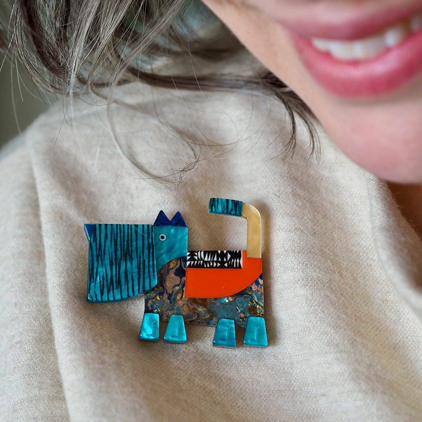 A Scottie Named Woof Brooch  -  Erstwilder  -  Quirky Resin and Enamel Accessories