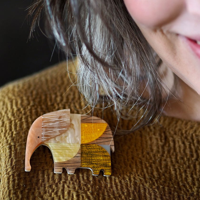 An Elephant Named Rumble Brooch  -  Erstwilder  -  Quirky Resin and Enamel Accessories