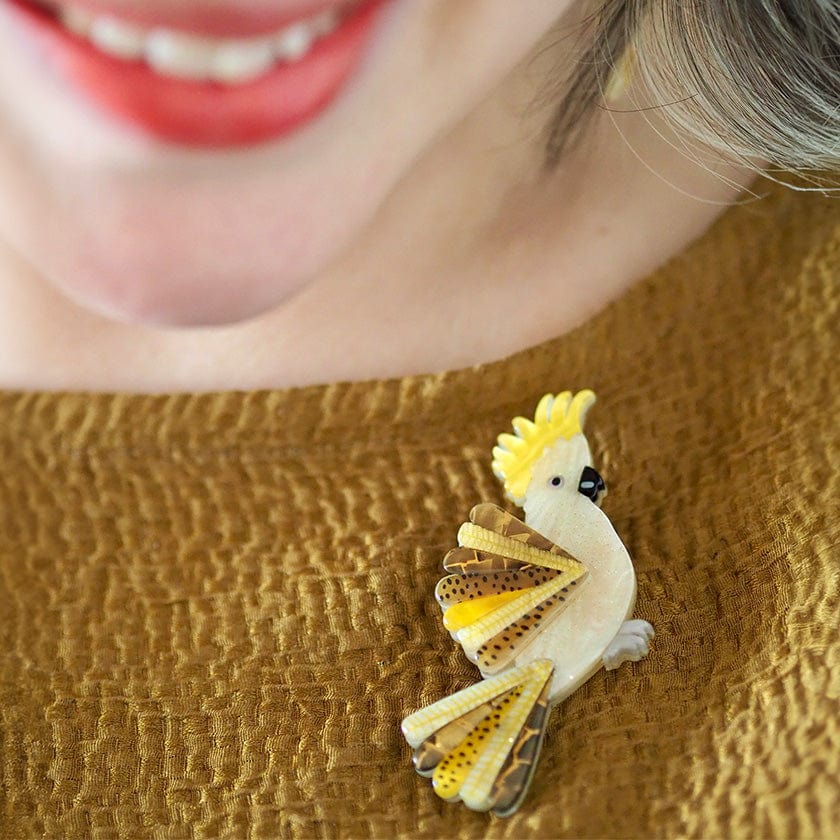 Sunny of the Sulphur Crest Brooch  -  Erstwilder  -  Quirky Resin and Enamel Accessories