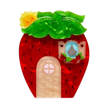 Berry Happy Home Brooch  -  Erstwilder  -  Quirky Resin and Enamel Accessories