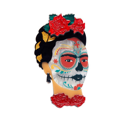 Frida Calavera Brooch  -  Erstwilder  -  Quirky Resin and Enamel Accessories