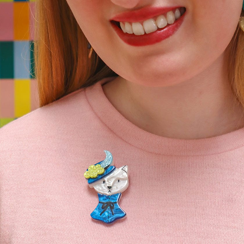 Cat in a Hat Brooch  -  Erstwilder  -  Quirky Resin and Enamel Accessories