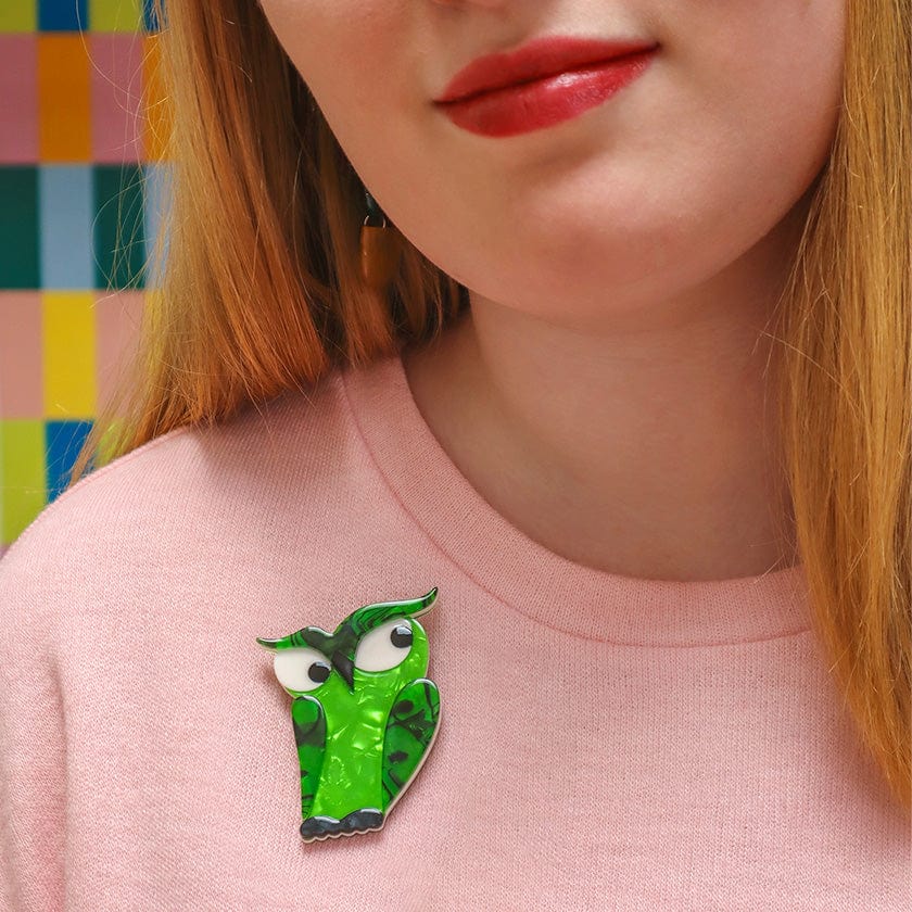 Herb's Hot Hoot Brooch  -  Erstwilder  -  Quirky Resin and Enamel Accessories