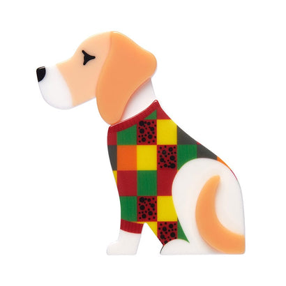 Beatrice Beagle Brooch  -  Erstwilder  -  Quirky Resin and Enamel Accessories
