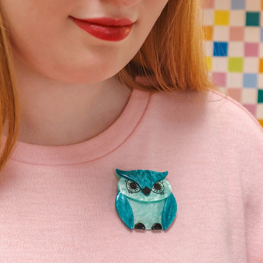 Beatrice the Barn Owl Brooch  -  Erstwilder  -  Quirky Resin and Enamel Accessories
