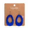 Bold Hoop Ripple Drop Earrings - Navy Blue
