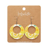 Daisy Circle Drop Earrings - Yellow