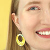 Daisy Circle Drop Earrings - Yellow