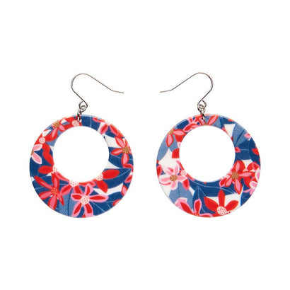 Christmas Bush Circle Drop Earrings - Red  -  Erstwilder Essentials  -  Quirky Resin and Enamel Accessories