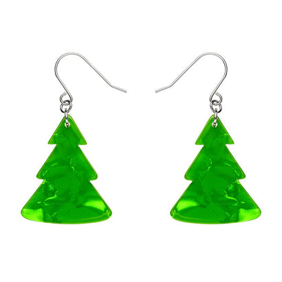 Tree Ripple Drop Earrings - Green  -  Erstwilder Essentials  -  Quirky Resin and Enamel Accessories
