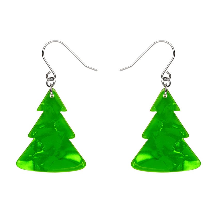 Tree Ripple Drop Earrings - Green  -  Erstwilder Essentials  -  Quirky Resin and Enamel Accessories