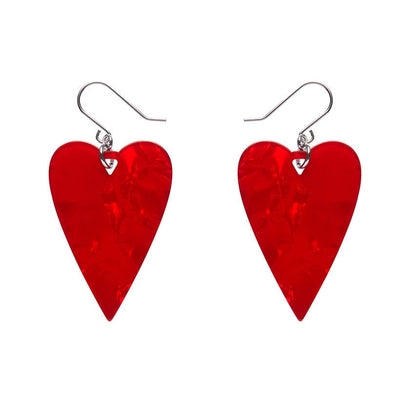 From the Heart Essential Drop Earrings - Red  -  Erstwilder Essentials  -  Quirky Resin and Enamel Accessories
