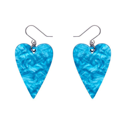 From the Heart Essential Drop Earrings - Blue  -  Erstwilder Essentials  -  Quirky Resin and Enamel Accessories