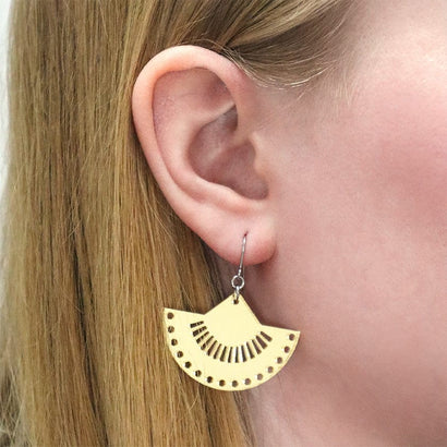 Boho Fan Essential Drop Earrings - Gold  -  Erstwilder Essentials  -  Quirky Resin and Enamel Accessories