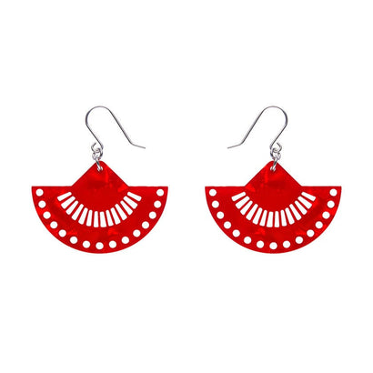 Boho Fan Essential Drop Earrings - Red  -  Erstwilder Essentials  -  Quirky Resin and Enamel Accessories