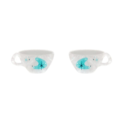 Tea and Sympathy Stud Earrings  -  Erstwilder  -  Quirky Resin and Enamel Accessories
