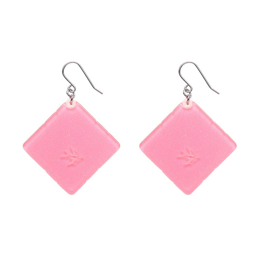 Cosy Comfort Earrings - Pink  -  Erstwilder  -  Quirky Resin and Enamel Accessories