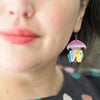 The Whimsical White Spotted Jellyfish Drop Earrings