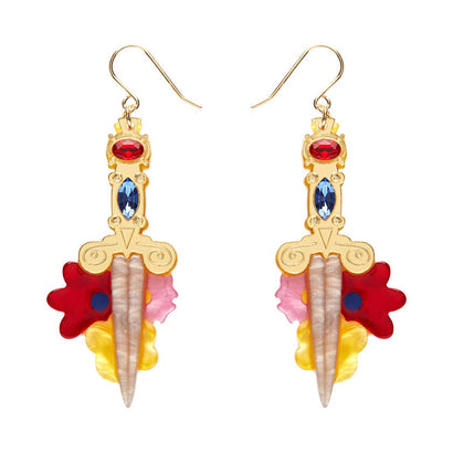Double-Edged Delight Drop Earrings  -  Erstwilder  -  Quirky Resin and Enamel Accessories