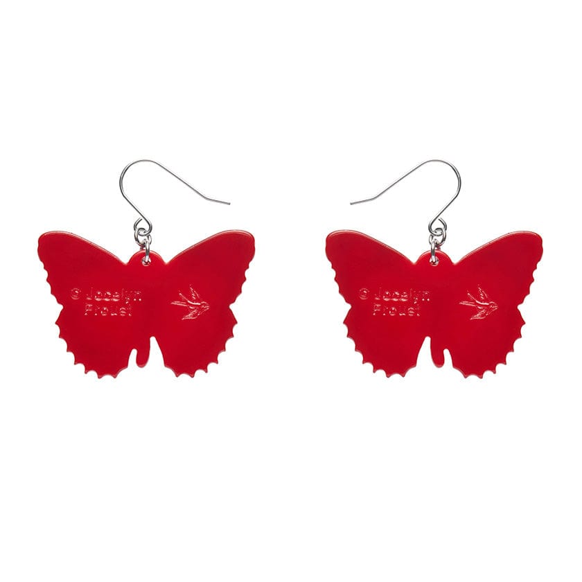 Wings Laced in Red Earrings  -  Erstwilder  -  Quirky Resin and Enamel Accessories