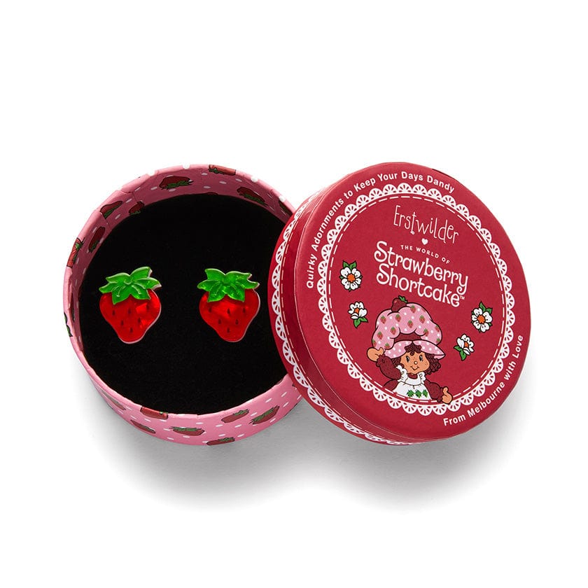 Darling Strawberry Stud Earrings  -  Erstwilder  -  Quirky Resin and Enamel Accessories
