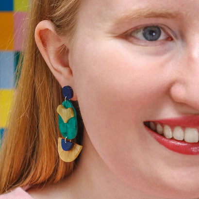 Secret Scarab Drop Earrings  -  Erstwilder  -  Quirky Resin and Enamel Accessories
