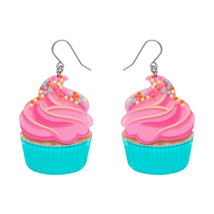 Iced Cupcake Drop Earrings  -  Erstwilder  -  Quirky Resin and Enamel Accessories