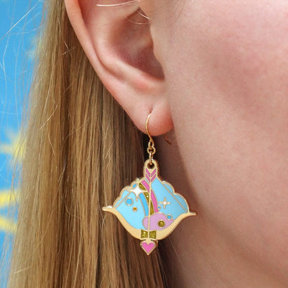 Cupid's Aim Enamel Drop Earrings  -  Erstwilder  -  Quirky Resin and Enamel Accessories
