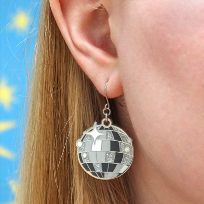 Mosaic Mirror Enamel Drop Earrings  -  Erstwilder  -  Quirky Resin and Enamel Accessories