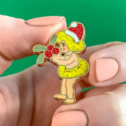 Native Berries Christmas Enamel Pin  -  Erstwilder  -  Quirky Resin and Enamel Accessories