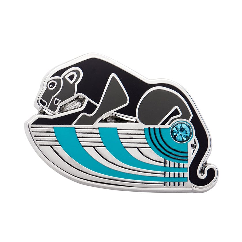 The Panther's Embrace Enamel Pin  -  Erstwilder  -  Quirky Resin and Enamel Accessories