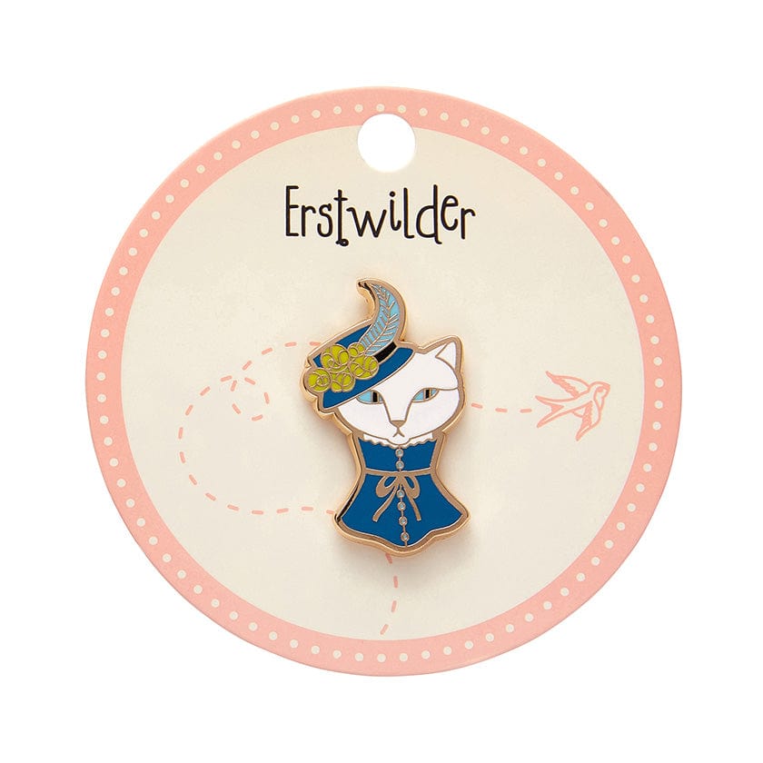 Cat in a Hat Enamel Pin  -  Erstwilder  -  Quirky Resin and Enamel Accessories
