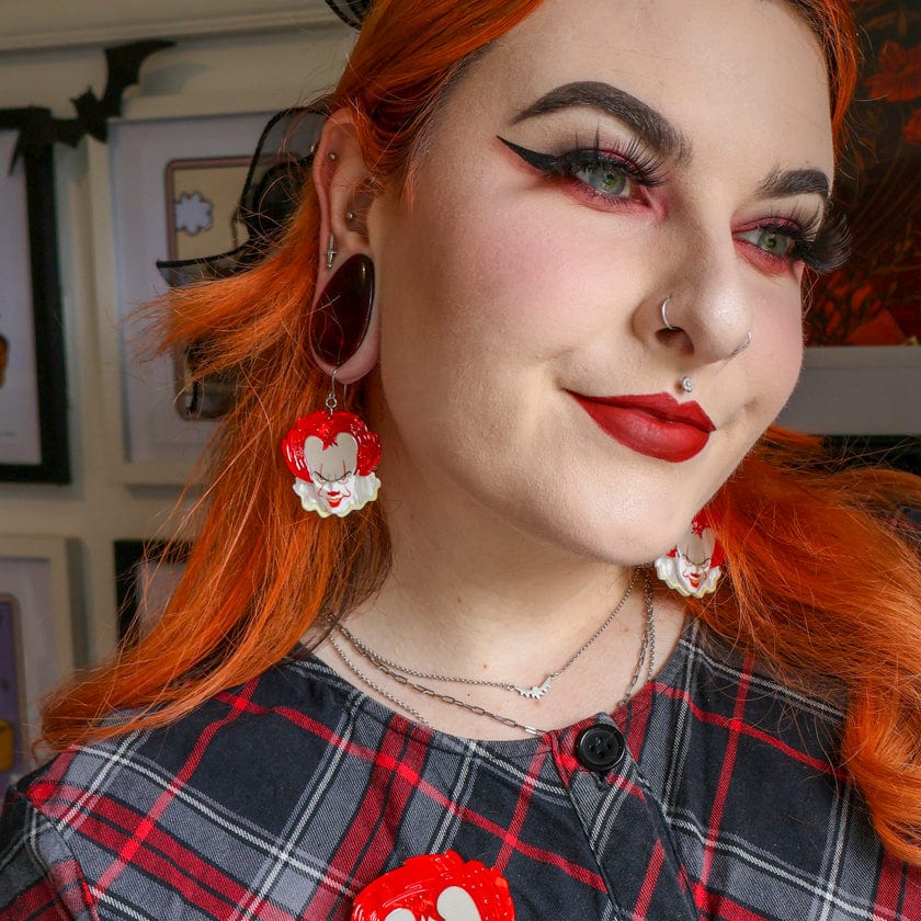 Pennywise Drop Earrings  -  Erstwilder  -  Quirky Resin and Enamel Accessories