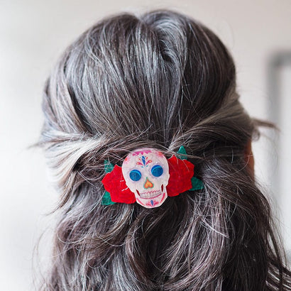 Dia De Los Muertos Hair Clip Barrette  -  Erstwilder  -  Quirky Resin and Enamel Accessories