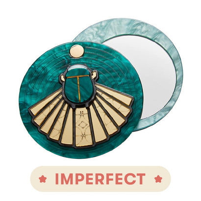 The Heart of Egypt Scarab Mirror Compact (IMPERFECT)  -  Erstwilder  -  Quirky Resin and Enamel Accessories