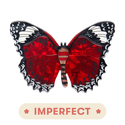 Wings Laced in Red Brooch (IMPERFECT)  -  Erstwilder  -  Quirky Resin and Enamel Accessories
