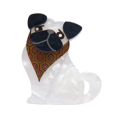 Adoring Polly Pug Mini Brooch  -  Erstwilder  -  Quirky Resin and Enamel Accessories