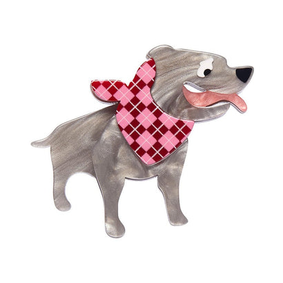 Staffy Stan Mini Brooch  -  Erstwilder  -  Quirky Resin and Enamel Accessories