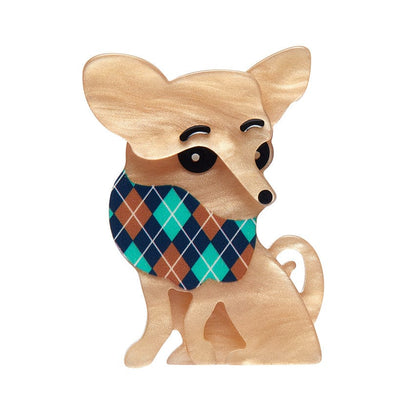 Chi Chi Chihuahua Mini Brooch  -  Erstwilder  -  Quirky Resin and Enamel Accessories
