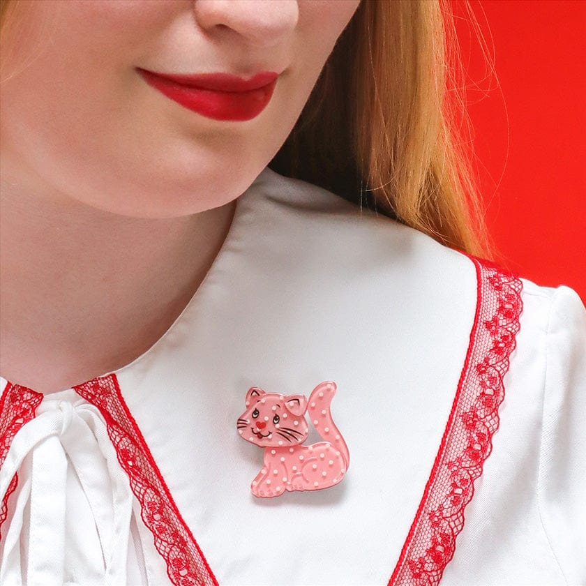 Custard Cat Mini Brooch  -  Erstwilder  -  Quirky Resin and Enamel Accessories