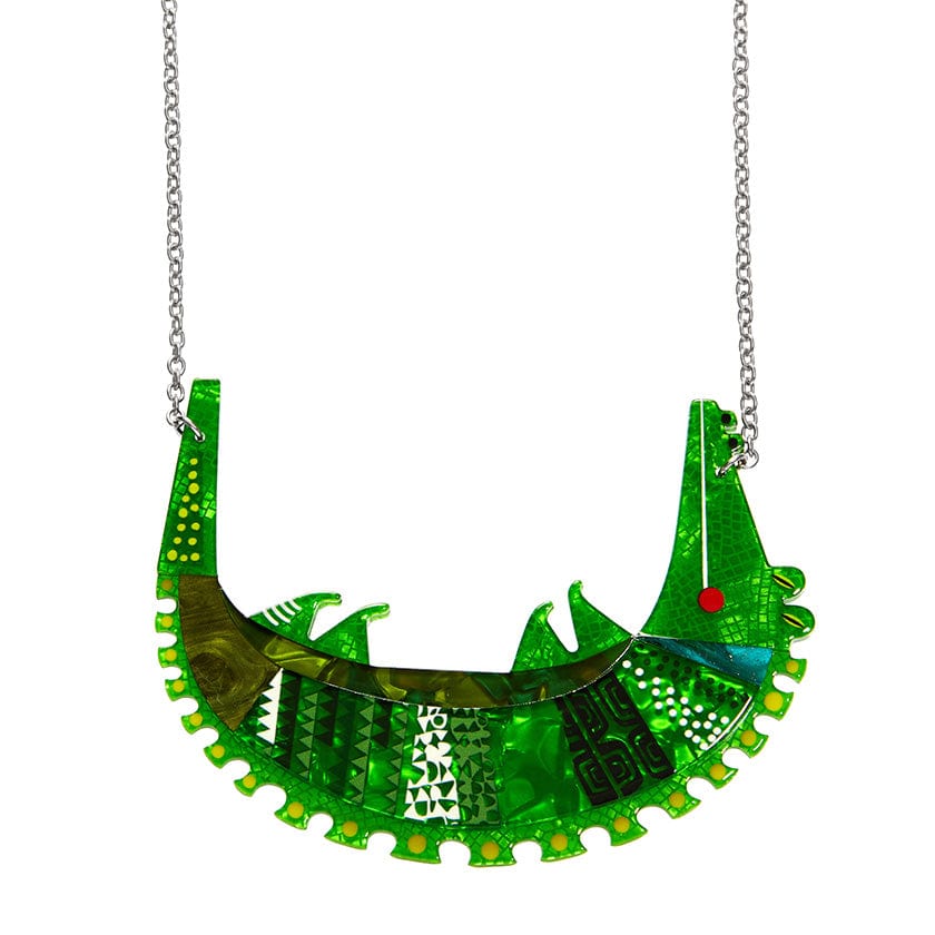 A Crocodile Named Growl Necklace  -  Erstwilder  -  Quirky Resin and Enamel Accessories